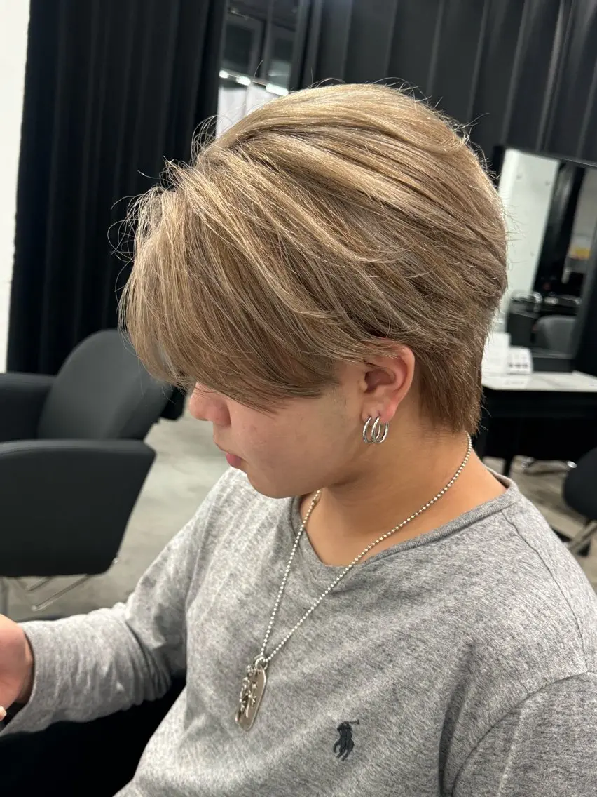 ショート カラー メンズ カット ヘアカラー トリートメント ヘアセット Pia/KIRIA /福岡美容室のヘアスタイル