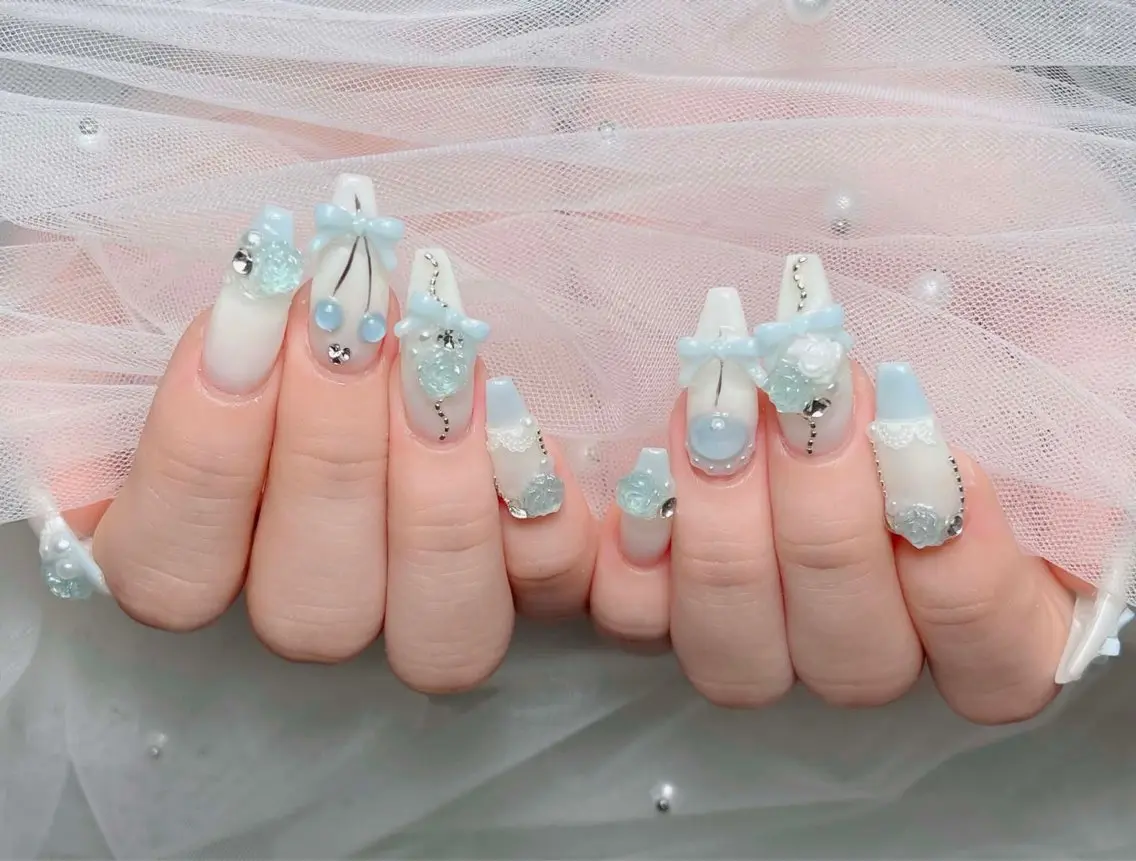 ネイル アートネイル 韓国ネイル 持ち込み ワンホンネイル ハンドネイル Lenie Nail Salonのネイルデザイン