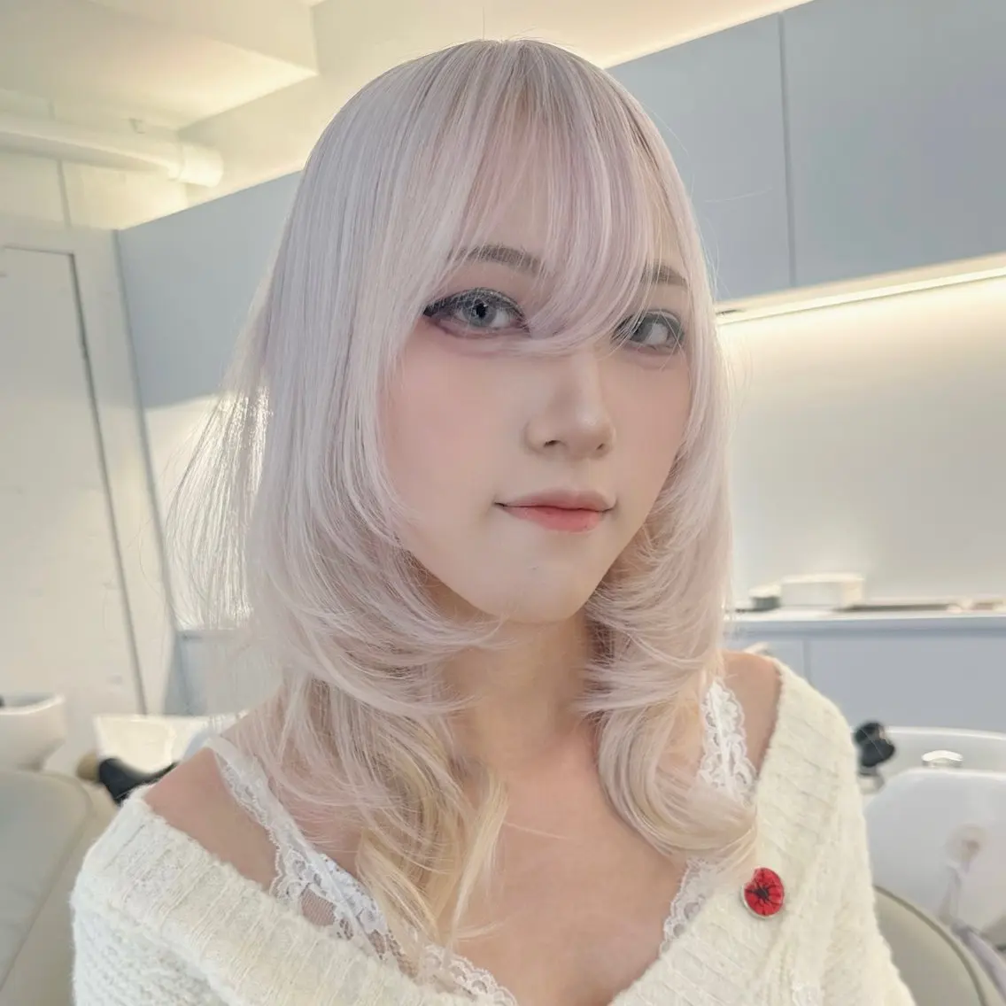 ミディアム カラー ブリーチ ヘアカラー 上品モテハイトーン chiakiのヘアスタイル