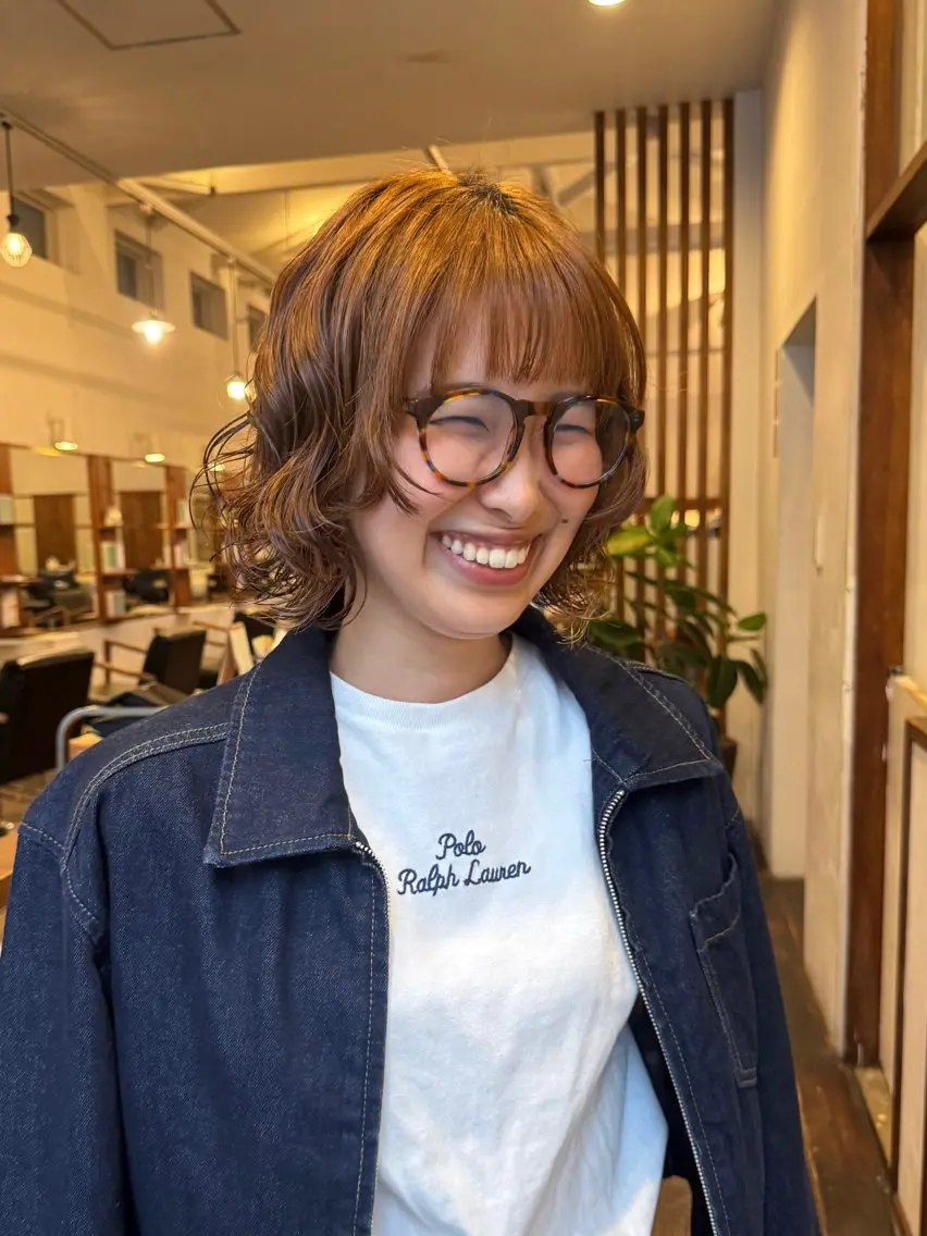 ミディアム パーマ カット パーマ MOK大阪梅田店 Asahiのヘアスタイル