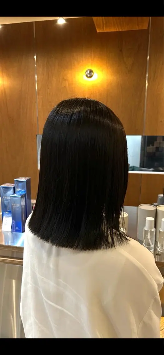 ミディアム カラー 黒髪 ヘアカラー ルキヤ/ elima横浜西口のヘアスタイル