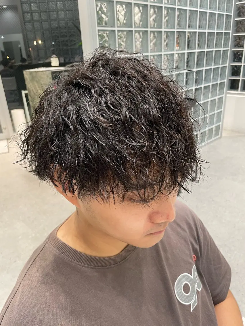 パーマ メンズ 無料ショートモデル 募集中❗️秋山ひらいのヘアスタイル