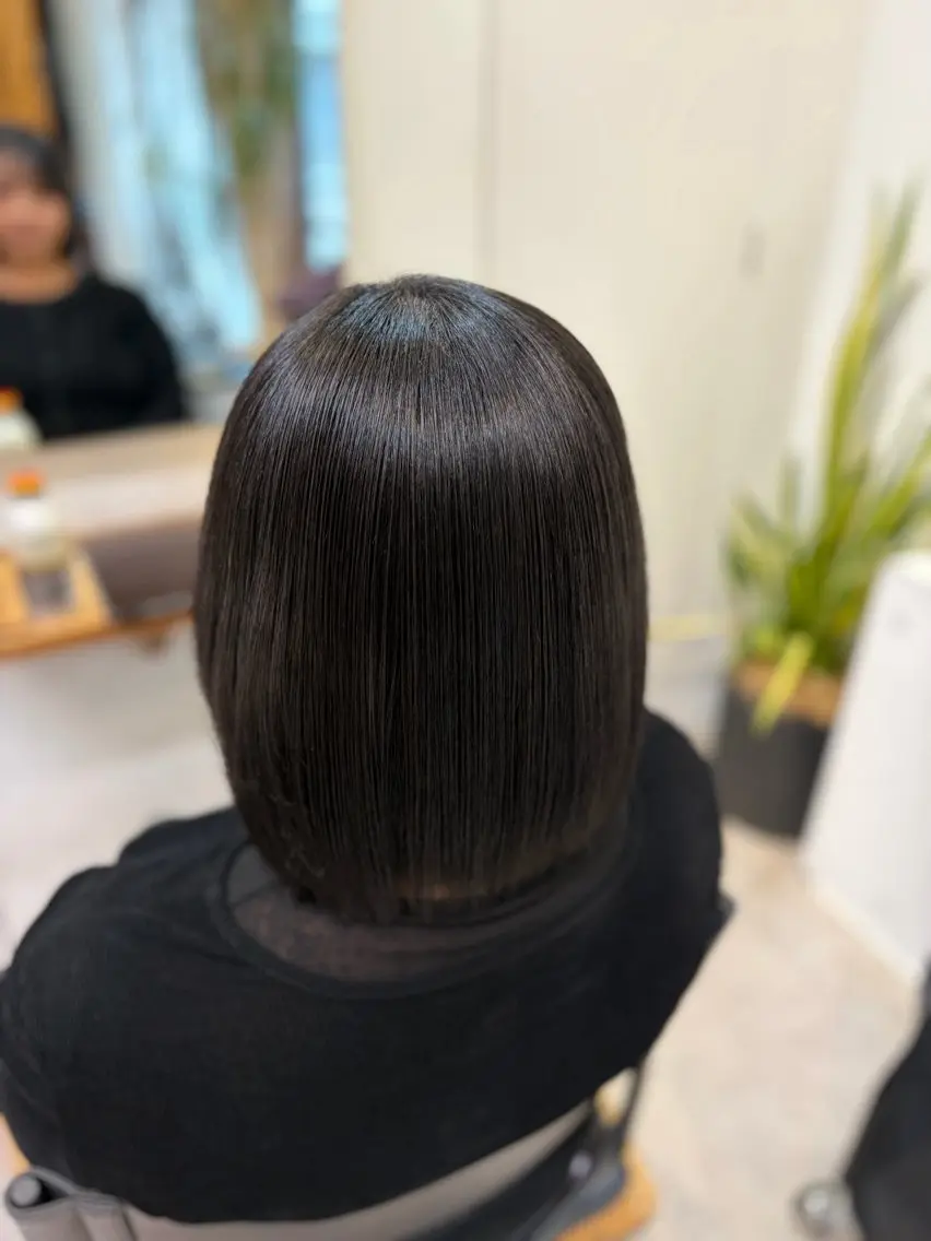 ミディアム 縮毛矯正 トリートメント 縮毛矯正 透明感うる艶カラー ￤コユキ🫧💞のヘアスタイル