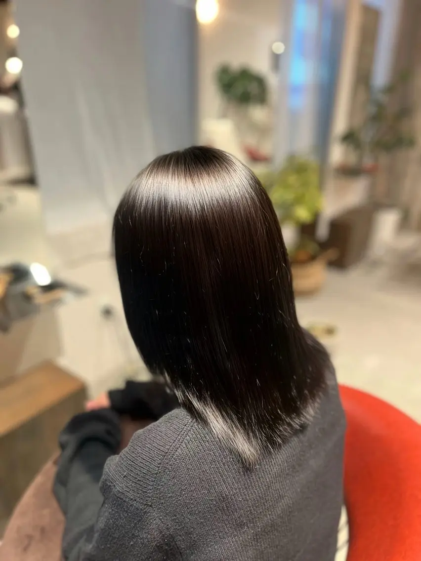 ミディアム カラー 髪質改善 トリートメント 久保田 群青のヘアスタイル