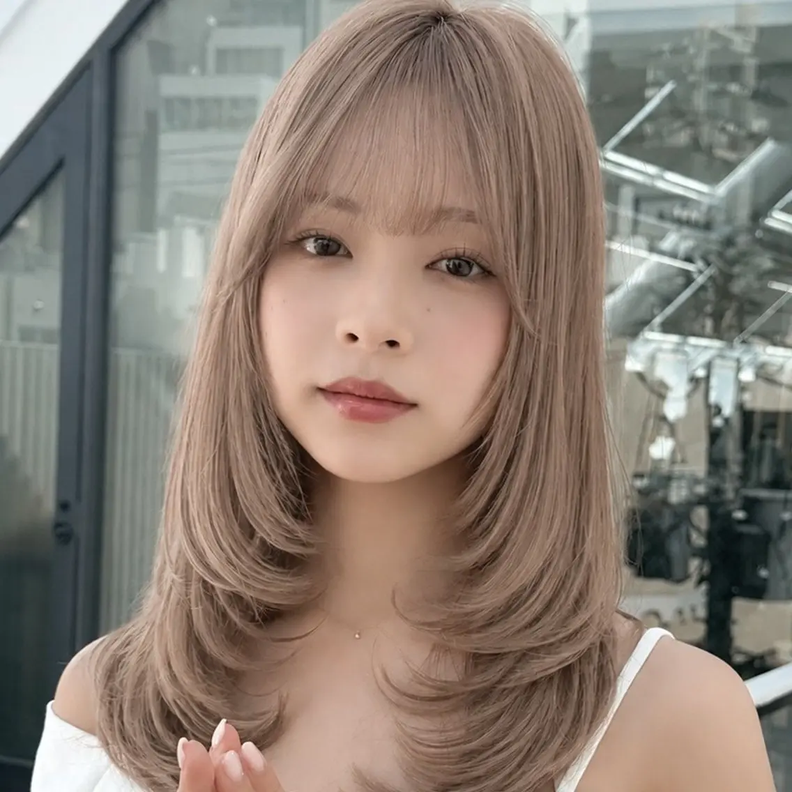 ミディアム ハッシュカット/ ハイトーン/たくみのヘアスタイル