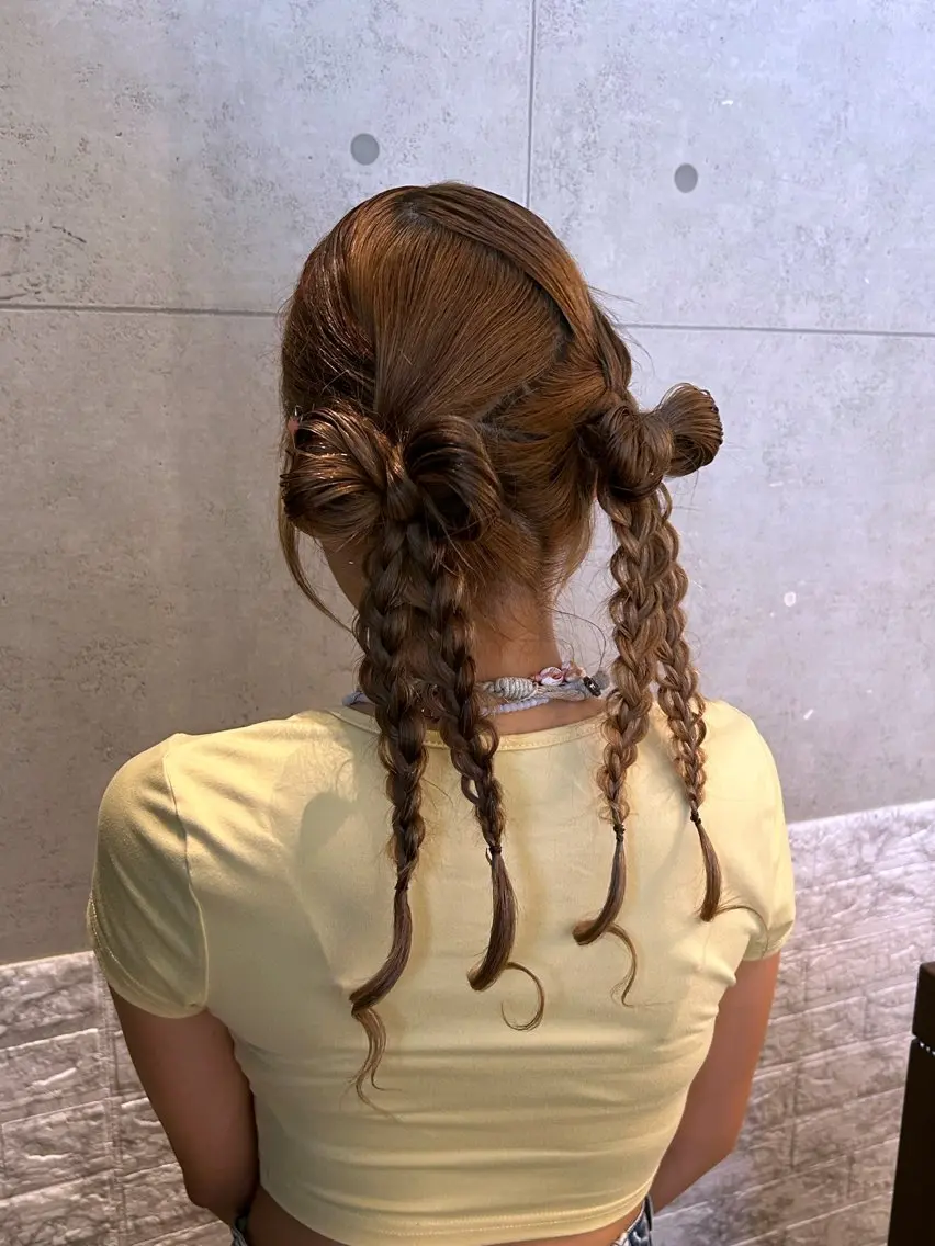 ロング ヘアセット EARTH平塚 🎀白石 りおん🤍のヘアスタイル