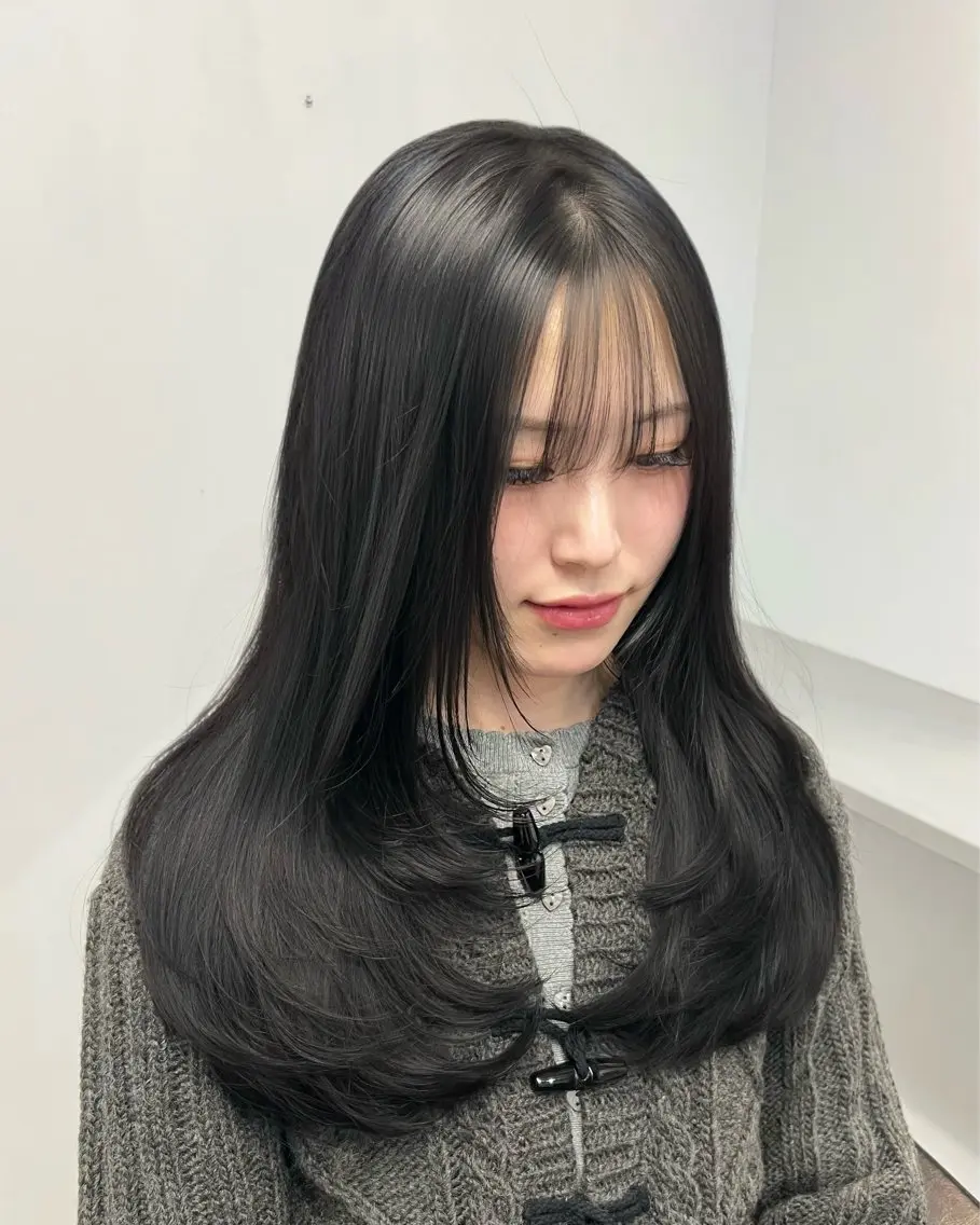 ロング ハイレイヤー レイヤーカット カット ヘアカラー lafit kaede/韓国ヘアのヘアスタイル