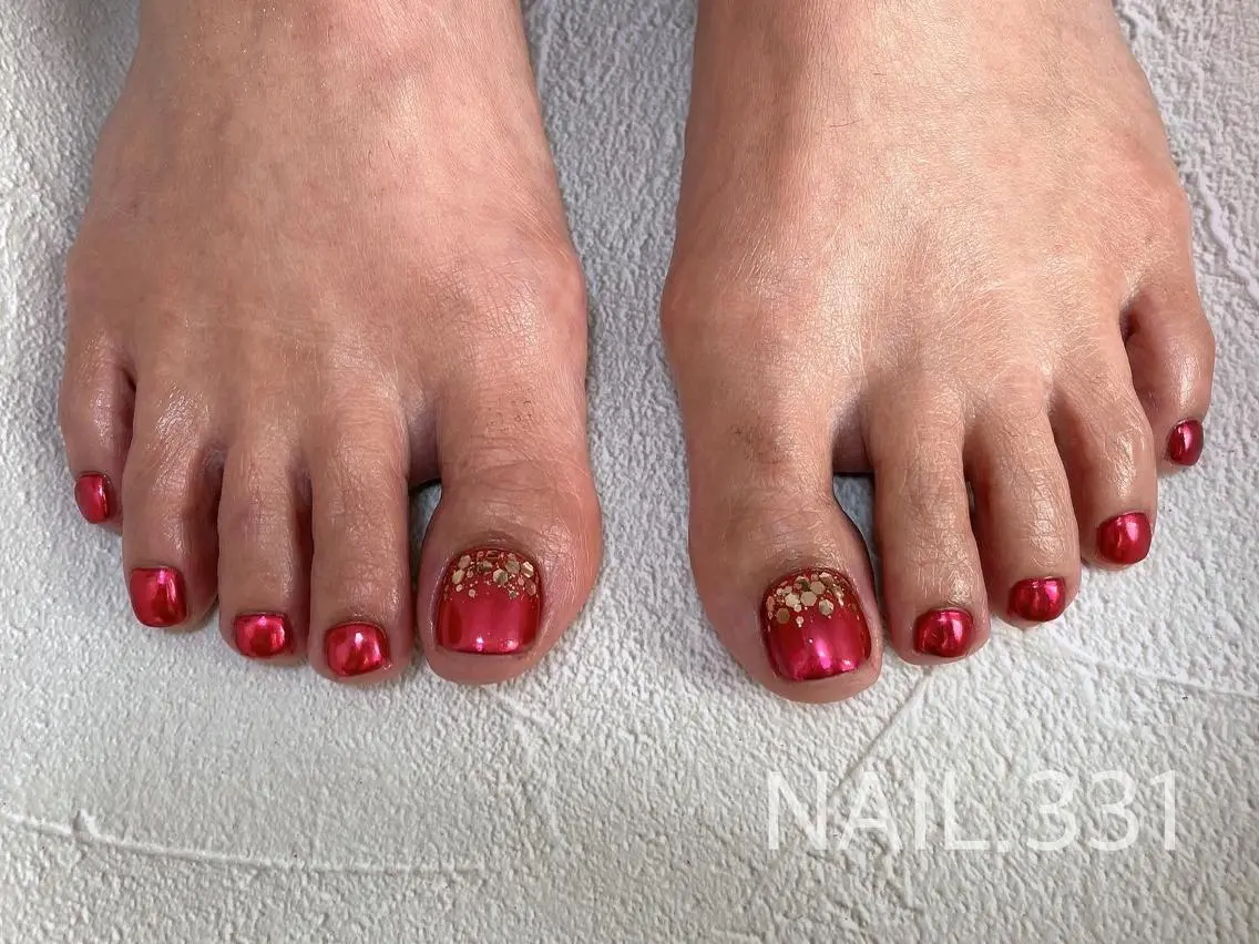 ネイル フットネイル マグネットネイル ミラーネイル ニュアンスネイル Nail 331のネイルデザイン