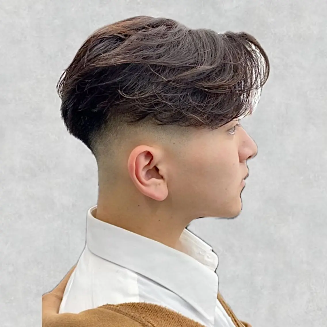 メンズカット+メッシュキャップハイライト+パーマの写真
