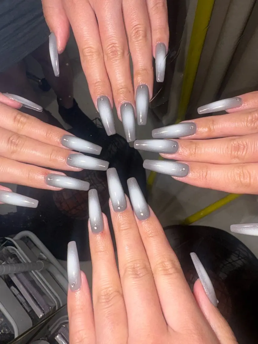ネイル ロングネイル 33nail✴️栄 スミレ❇️Gel-xのネイルデザイン