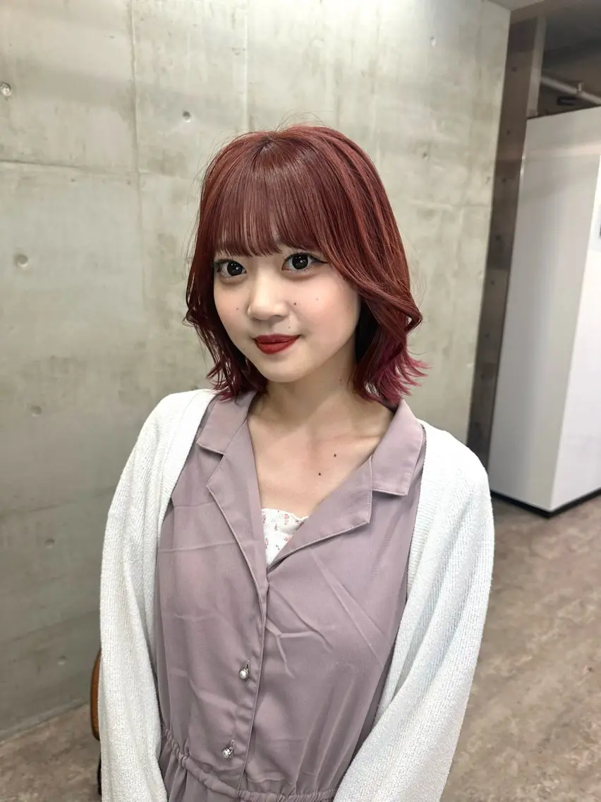ショート カラー ボルドーカラー カット ヘアカラー トリートメント カットモデル募集中 ／HARUKA🎀のヘアスタイル