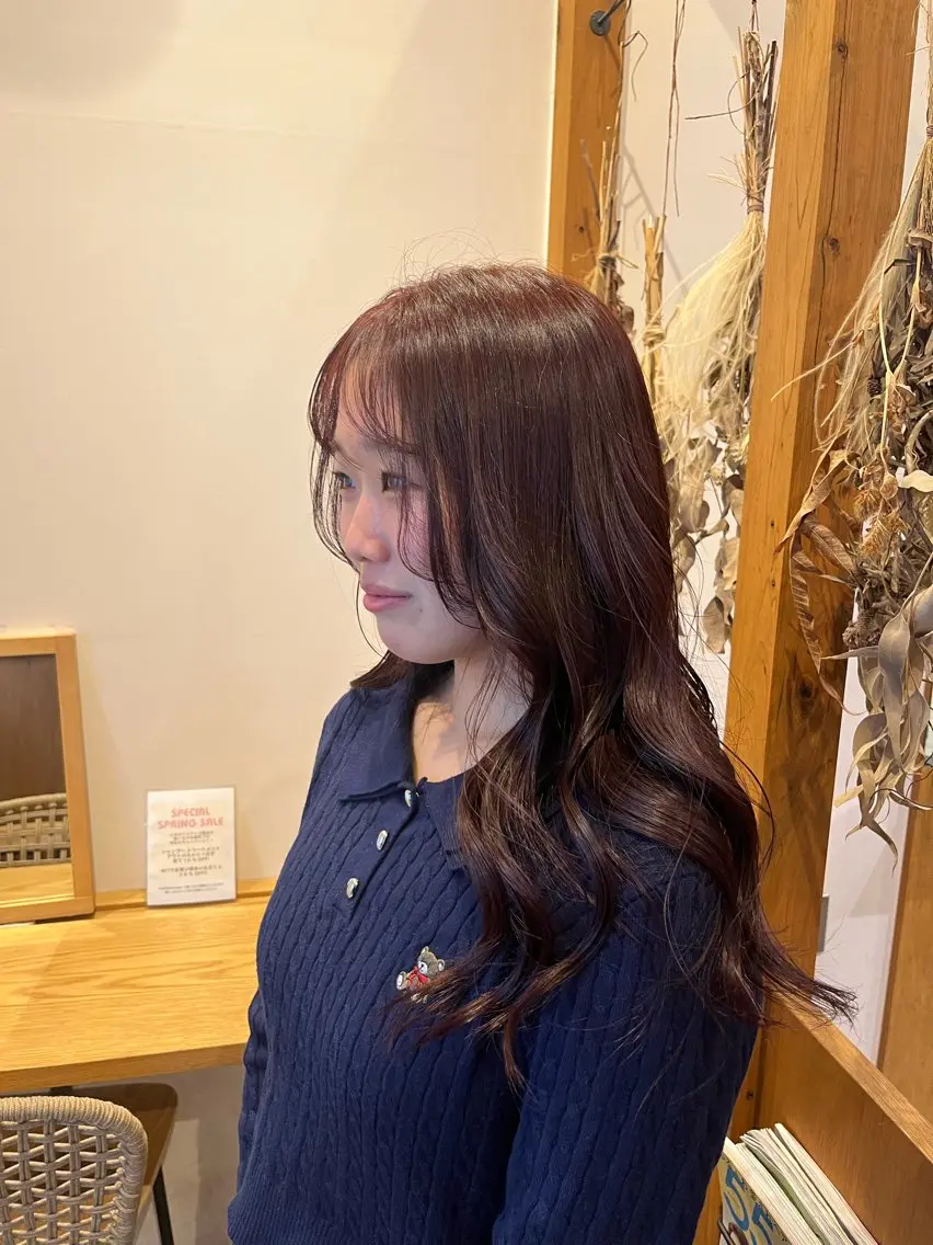 カラー ブリーチ ブラウンカラー ダブルカラー ブリーチなしカラー ピンクカラー ヘアカラー 高山 桃子のヘアスタイル