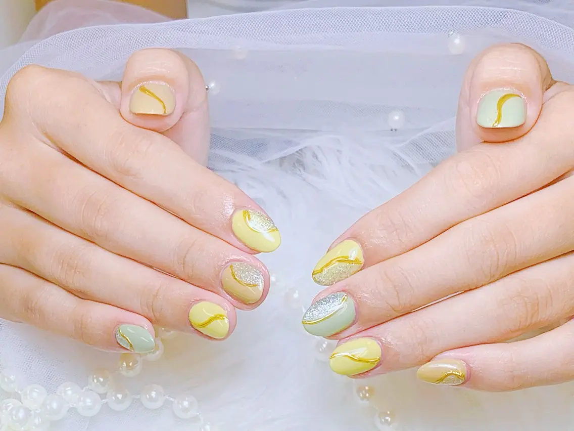 ネイル チークネイル 長さ出し フラッシュネイル フレンチネイル グラデーション ハンドネイル AN NAIL 高田馬場のネイルデザイン