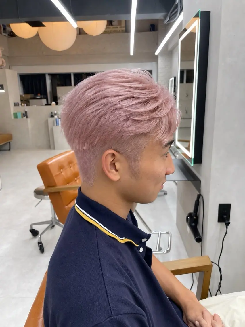 カラー メンズ メンズブリーチ ブリーチ ピンクカラー ヘアカラー トリートメント ハイトーン/ブリーチ /原宿コースケのヘアスタイル