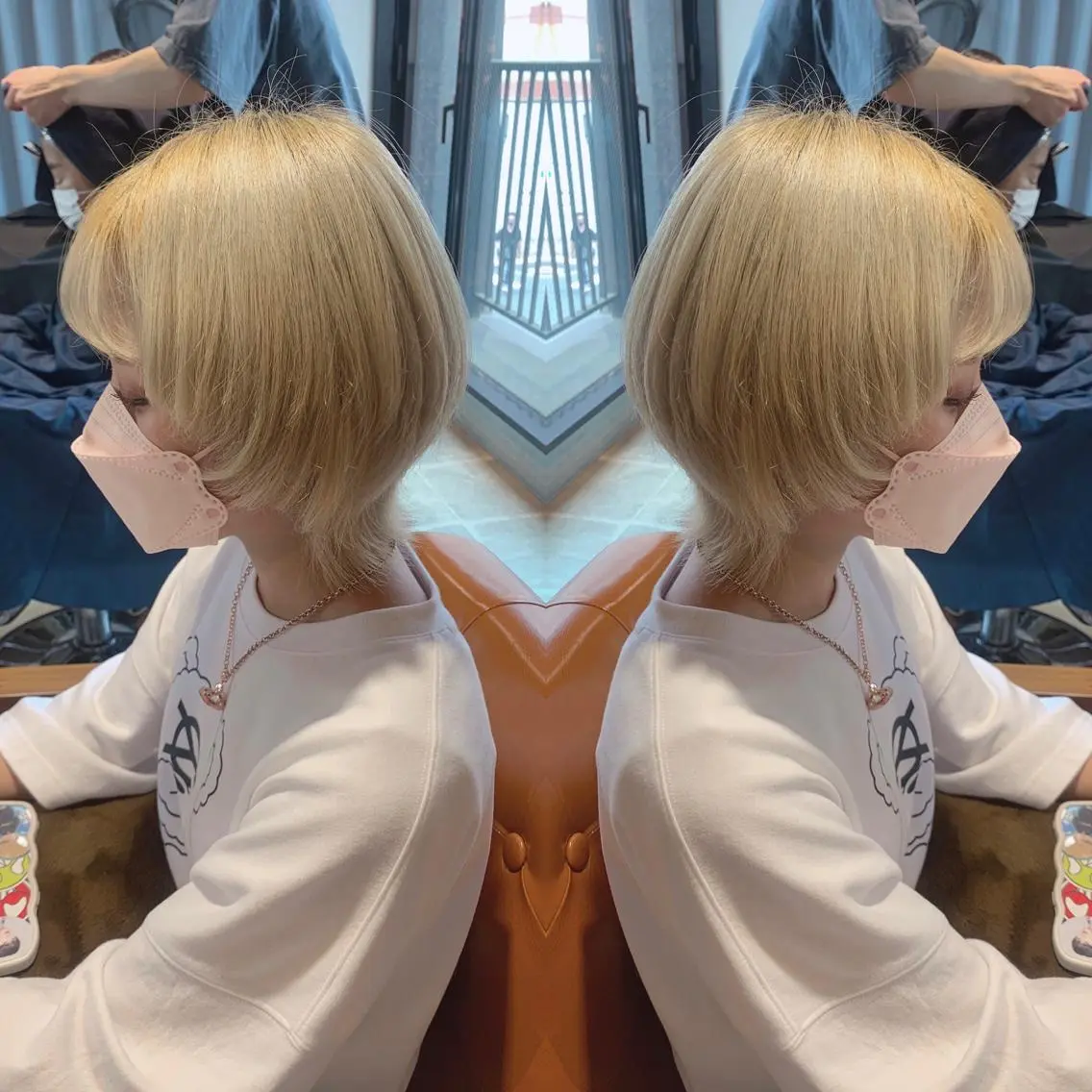 ショート カラー ベージュカラー ホワイトベージュ ショートヘア ウルフカット 韓国🇰🇷 ✂︎hair 内田愛のヘアスタイル