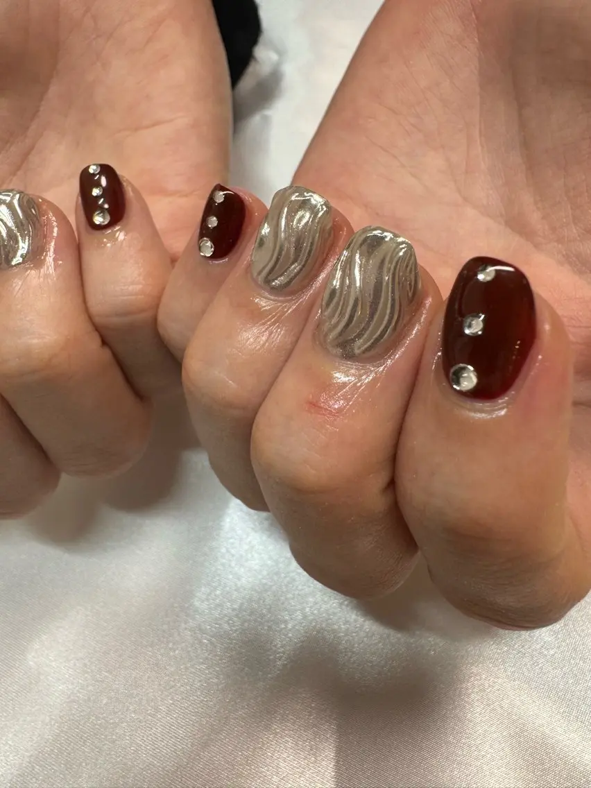 ネイル アートネイル フレンチネイル 韓国ネイル マグネットネイル 持ち込み MH_ Nailのネイルデザイン