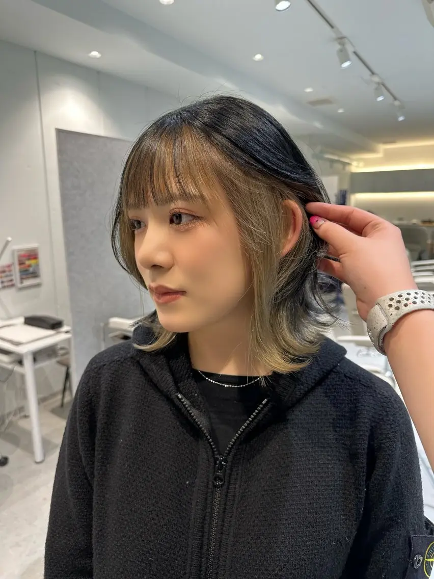 セミロング カラー インナーカラー ヘアカラー なりた るいのヘアスタイル
