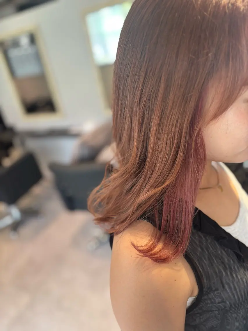 ミディアム カラー 加藤 藍のヘアスタイル