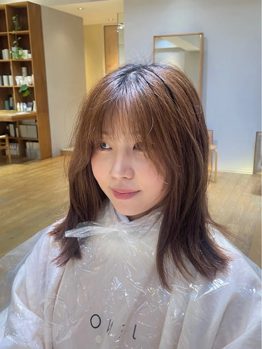 ミディアム パーマ カット 縮毛矯正 トリートメント 縮毛矯正/レイヤー 🌙児玉光瑠のヘアスタイル