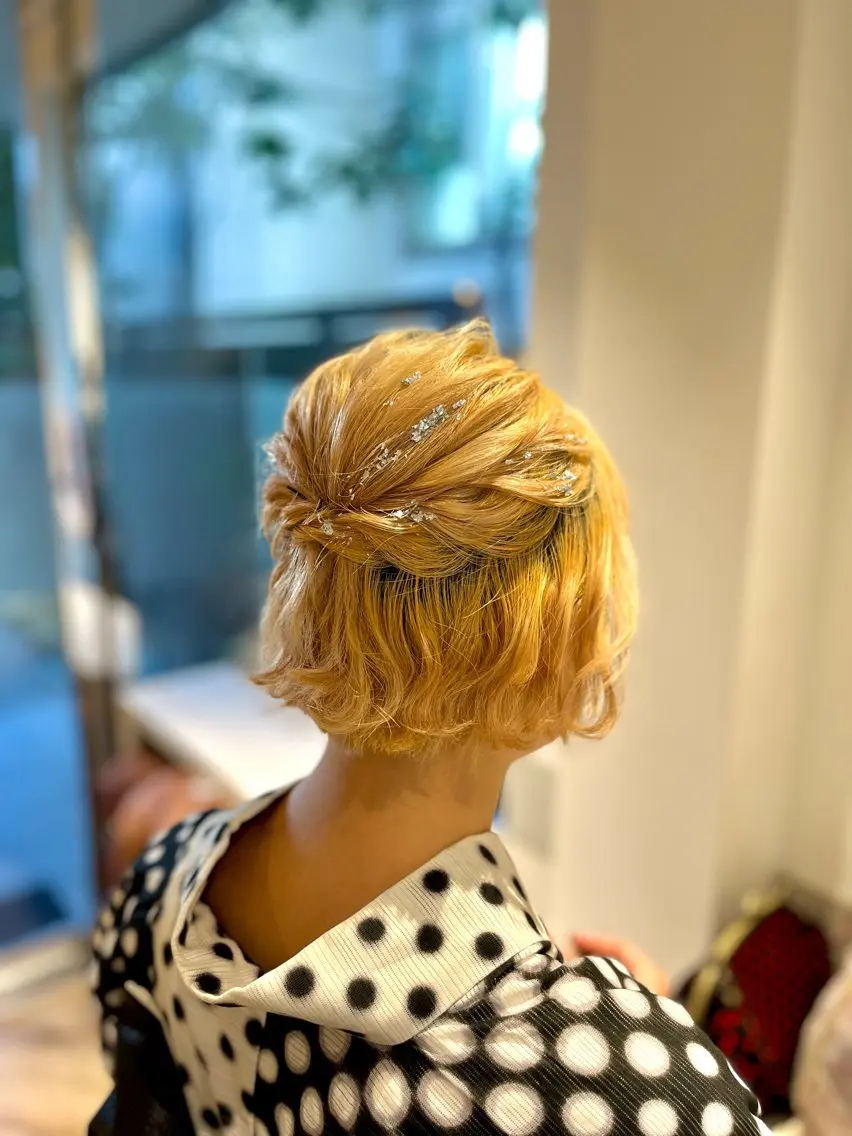 ヘアアレンジ ハーフアップ 似合わせヘアメイク 💐オダギリチアキのヘアスタイル