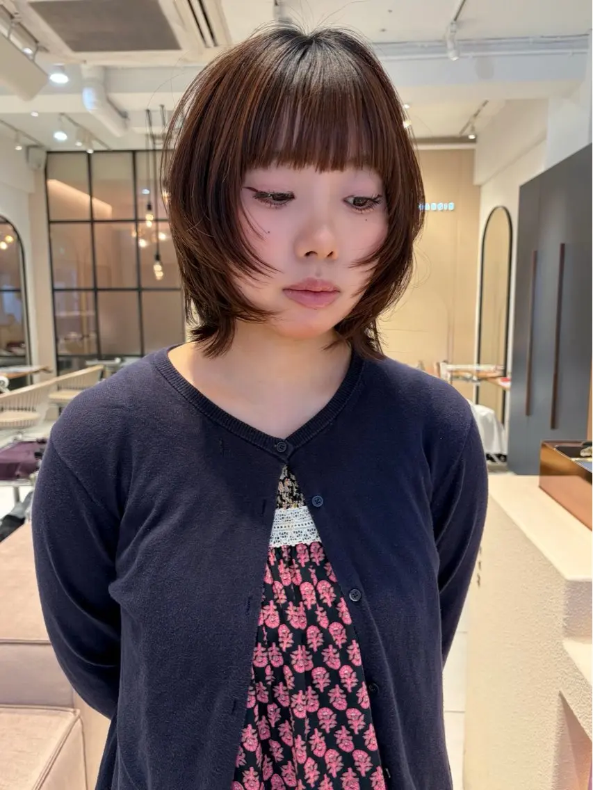 ミディアム 顔周りカット レイヤーカット カット ユマ🪽/ 無料ショート募集中!のヘアスタイル