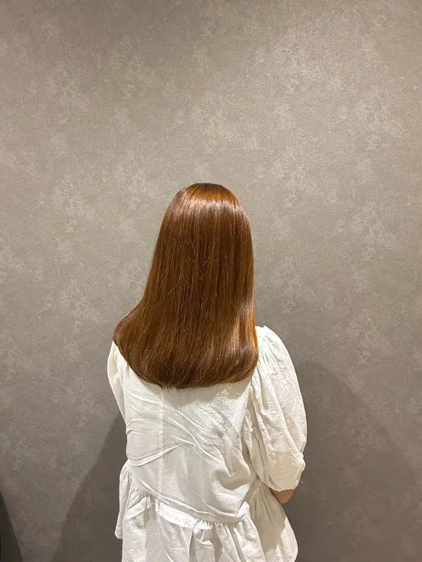 ミディアム カラー ブリーチ ブリーチなしカラー ヘアカラー Lee京橋 Rinのヘアスタイル