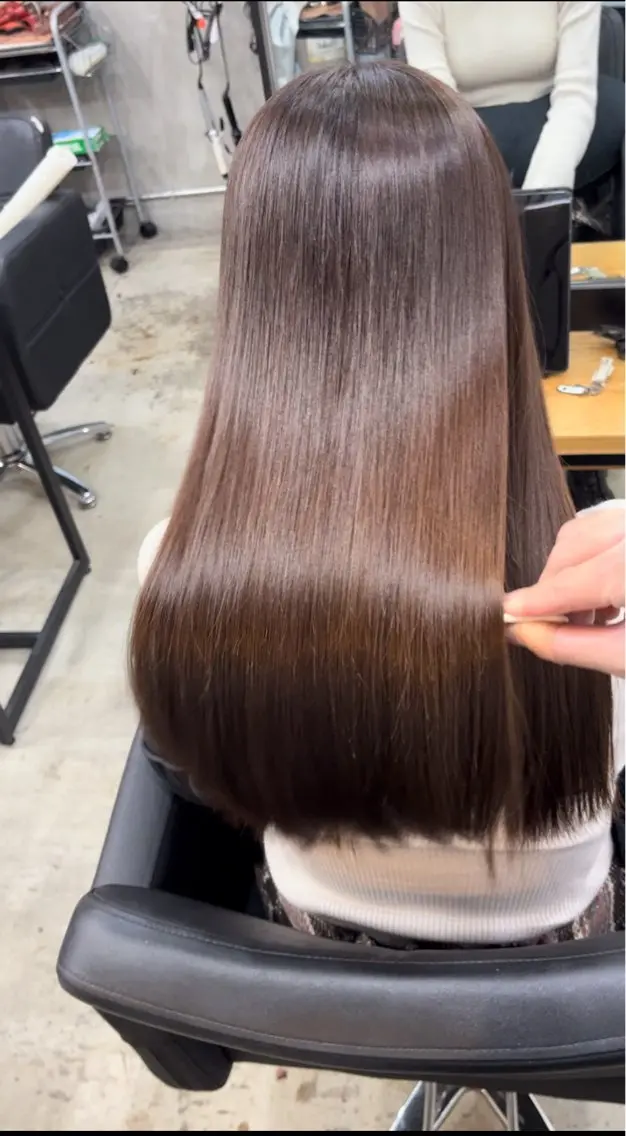 ロング パーマ 縮毛矯正 とうだだいき レイヤー/髪質改善のヘアスタイル