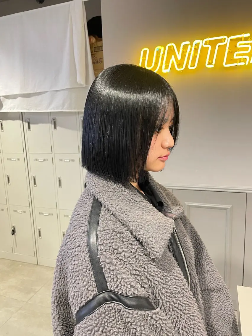 カラー カット ヘアカラー トリートメント 🖤暗髪グレージュ ｜透明感カラー　ゆりのヘアスタイル