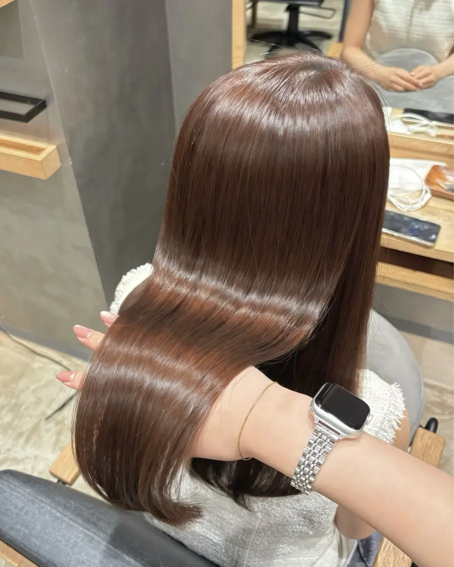 セミロング 縮毛矯正 トリートメント 椋 愛穂のヘアスタイル