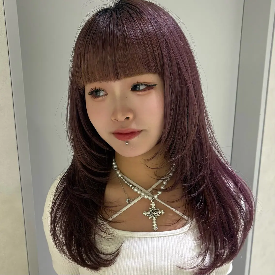 セミロング パツボブ/レイヤー 西梅田/かえで🎀のヘアスタイル