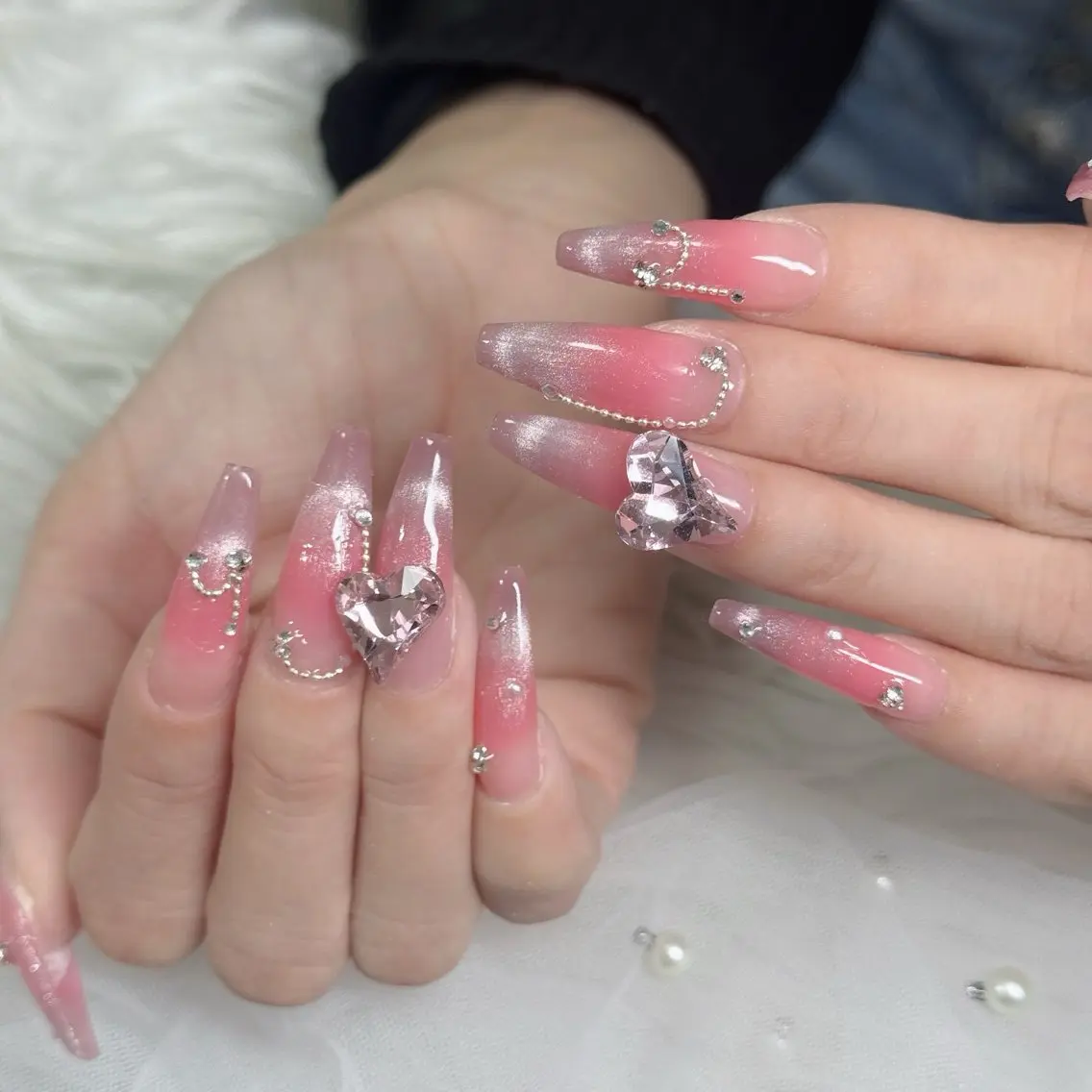 ネイル フットネイル フレンチネイル グラデーション 韓国ネイル ロングネイル ハンドネイル Hani Nail Salonのネイルデザイン