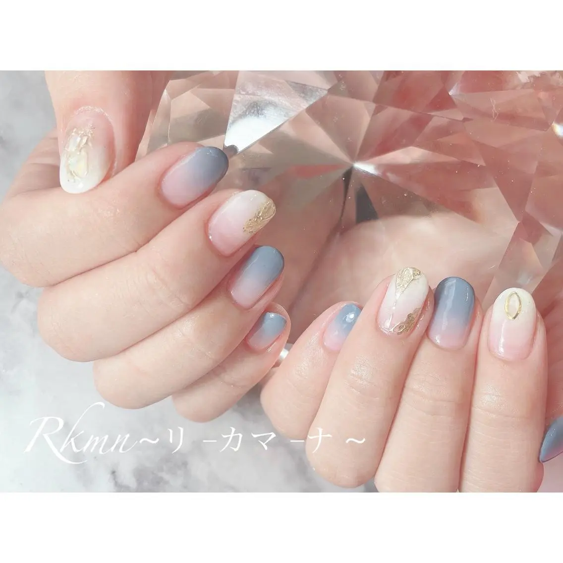 ネイル アートネイル フレンチネイル ジェルネイル グラデーション ミラーネイル ハンドネイル フットネイル ハンドケア Rkmn ~リ-カマ-ナ~のネイルデザイン