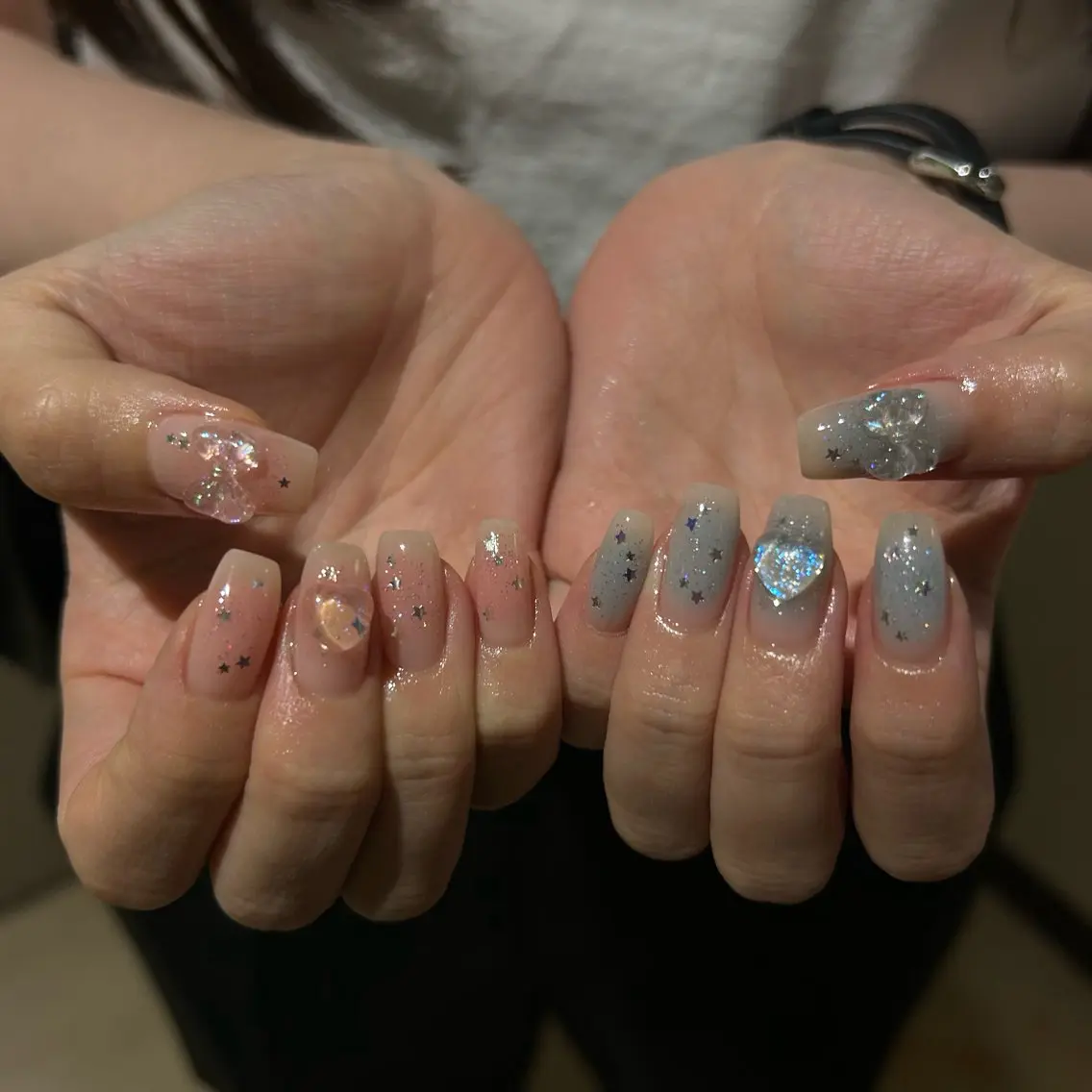 ネイル チークネイル クリアネイル ハンドネイル パラあり！フィルイン 美フォルムのネイルデザイン