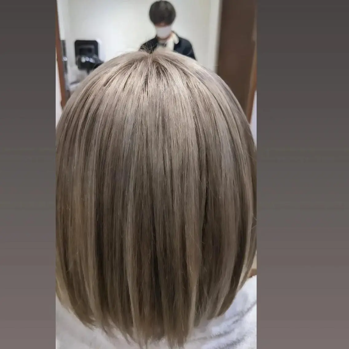 カラー グレージュ ミルクティーグレージュ 橋本 健聖のヘアスタイル