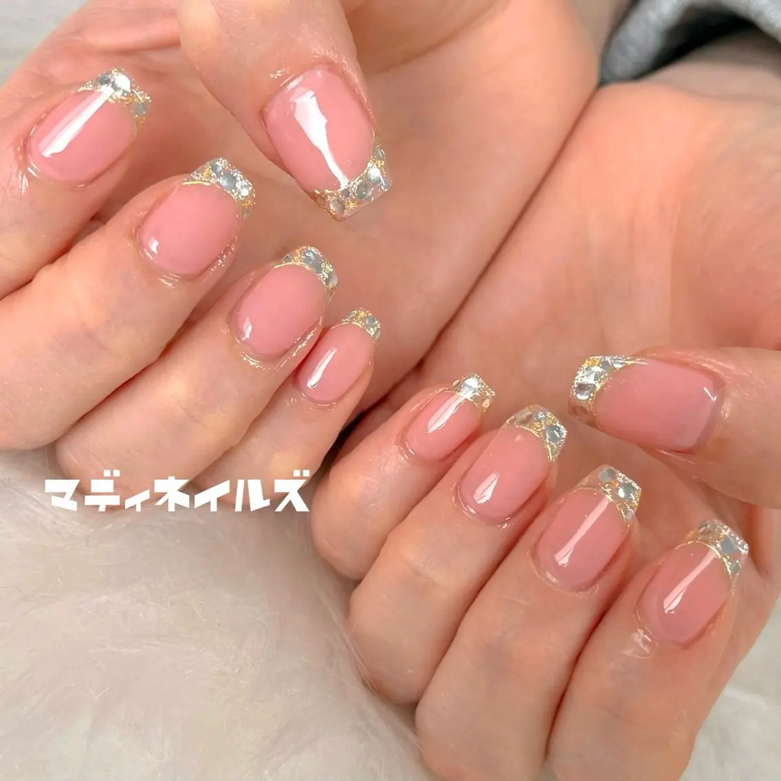 ネイル フレンチネイル ガラスフレンチ MADDYNAILS ✴︎柏痛ネイルのネイルデザイン