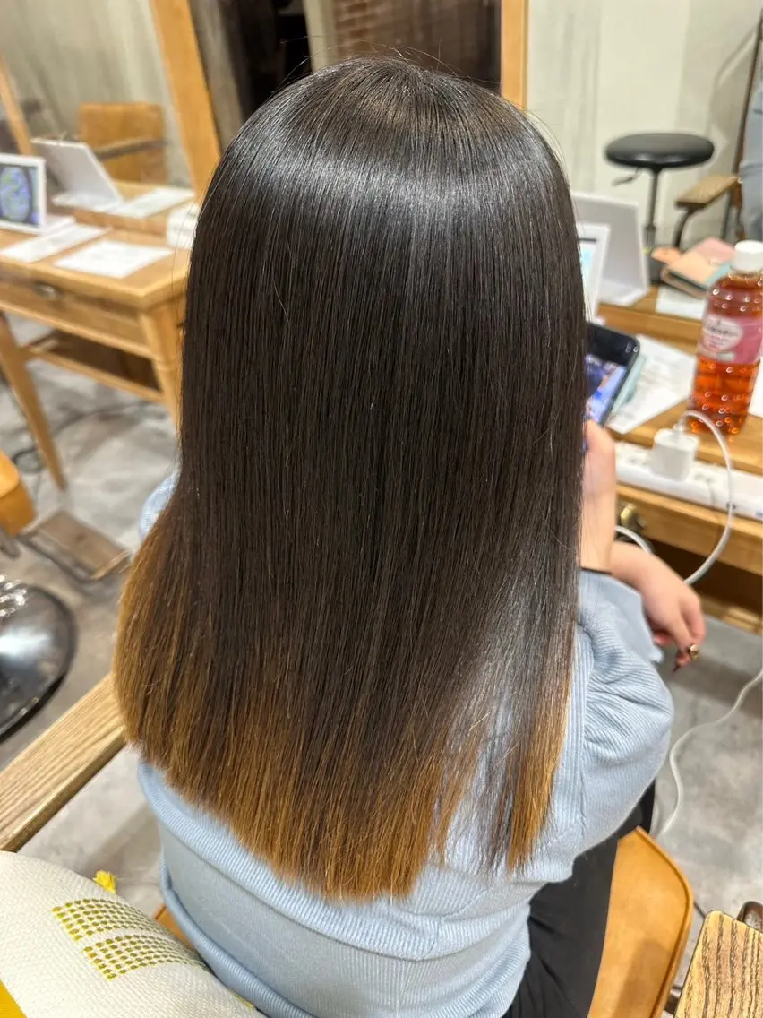 ロング 髪質改善 酸性ストレート 新村 小夏のヘアスタイル