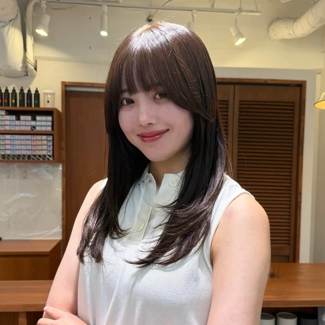 ロング カット ヘアカラー トリートメント レイヤーカット 縮毛矯正 高杉颯汰のヘアスタイル