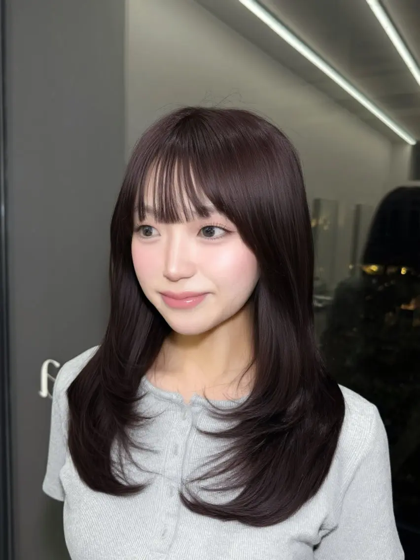 ミディアム カラー レッドカラー ゆうな/レイヤー‎ 🎀艶カラー/‎京都のヘアスタイル
