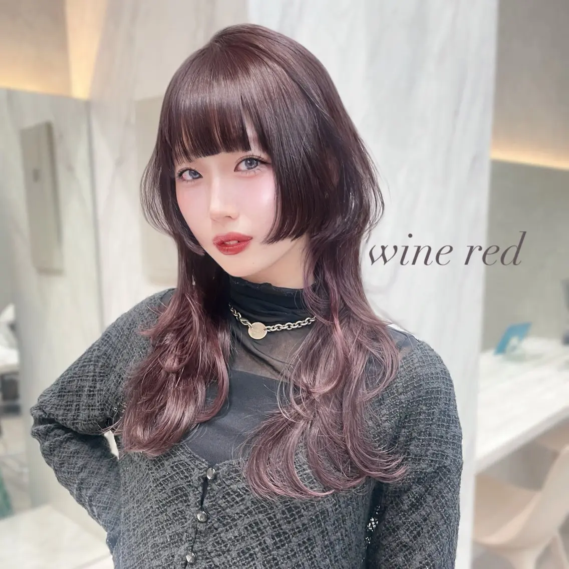 セミロング カット MOE 福岡韓国ヘア✧︎のヘアスタイル