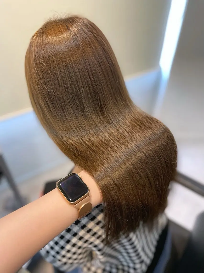 ロング カラー ベージュカラー オリーブベージュ ヘアカラー トリートメント miyu♡̷̷ 韓国ヘア/顔まわりのヘアスタイル
