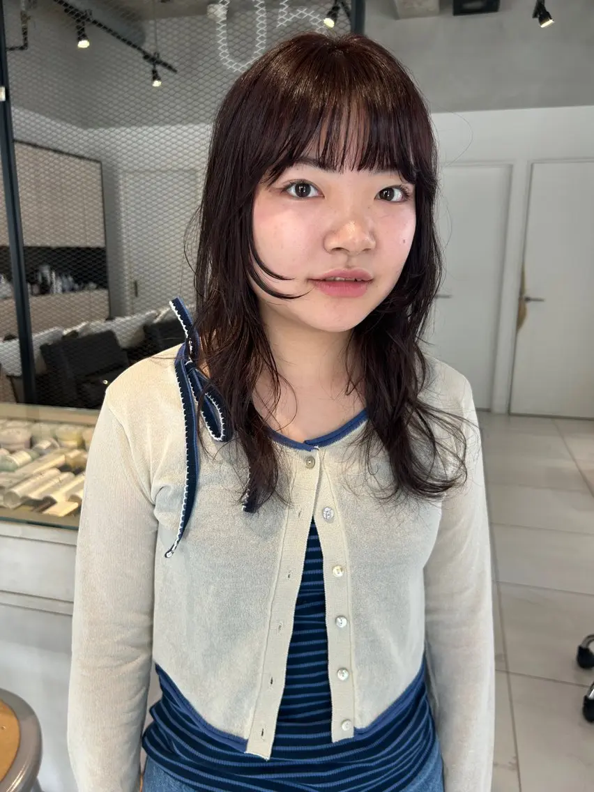 セミロング カラー ブラウンカラー ラベンダーカラー ラベンダーブラウン パープルカラー baLon.fem/ 澤田 奈々子のヘアスタイル