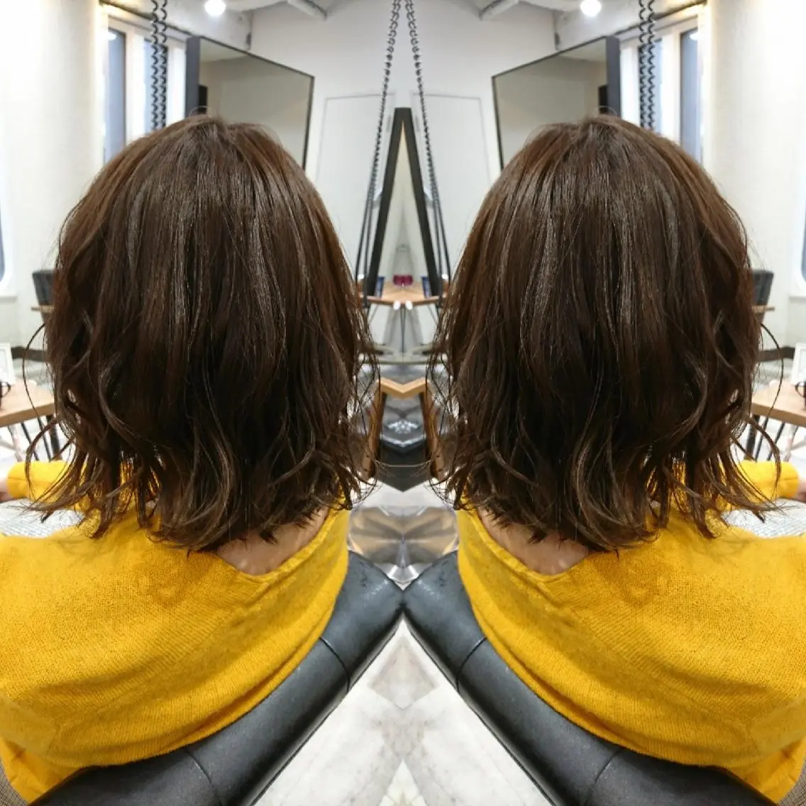 ミディアム カラー ベージュカラー イルミナカラー 艶カラー/インナー /グラデ/大西小百合のヘアスタイル