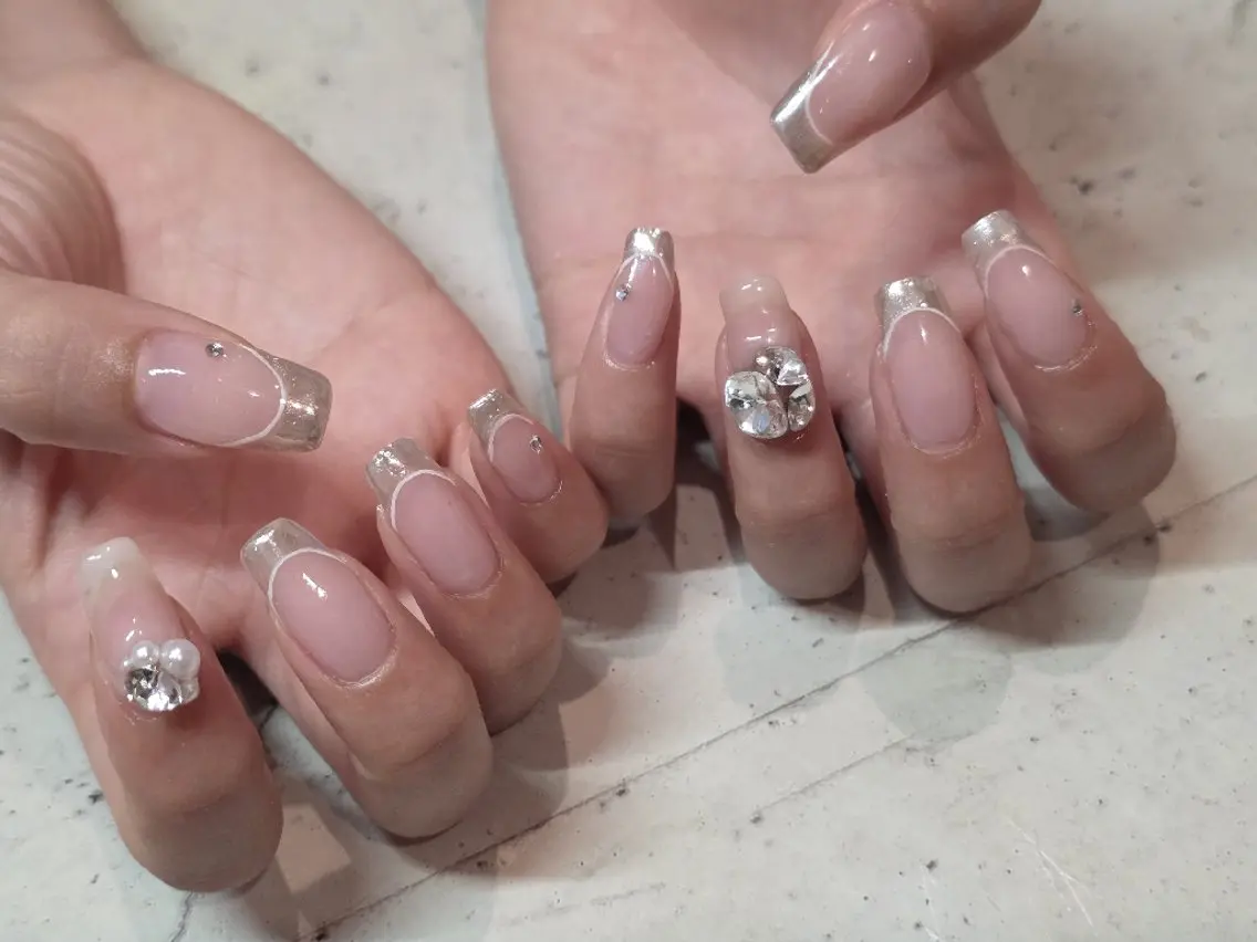 ネイル ハンドネイル 韓国/ワンホン/長さ 出しつけ放題🎀のネイルデザイン