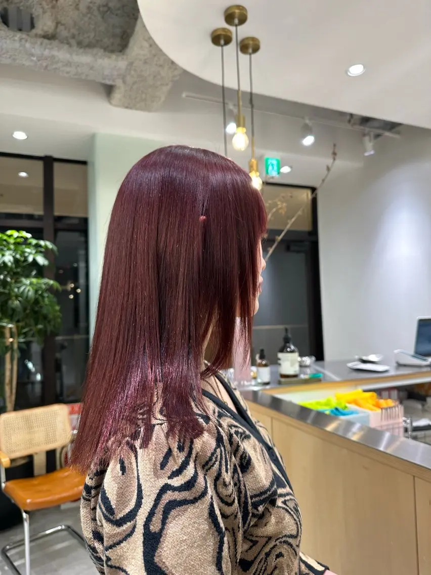 艶髪暖色系カラー🍷🍷🍷➕2stepトリートメント(ワンカラー)の写真