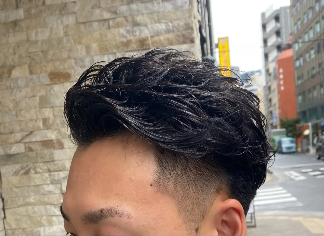 ミディアム カット パーマ 北川 竜也のヘアスタイル