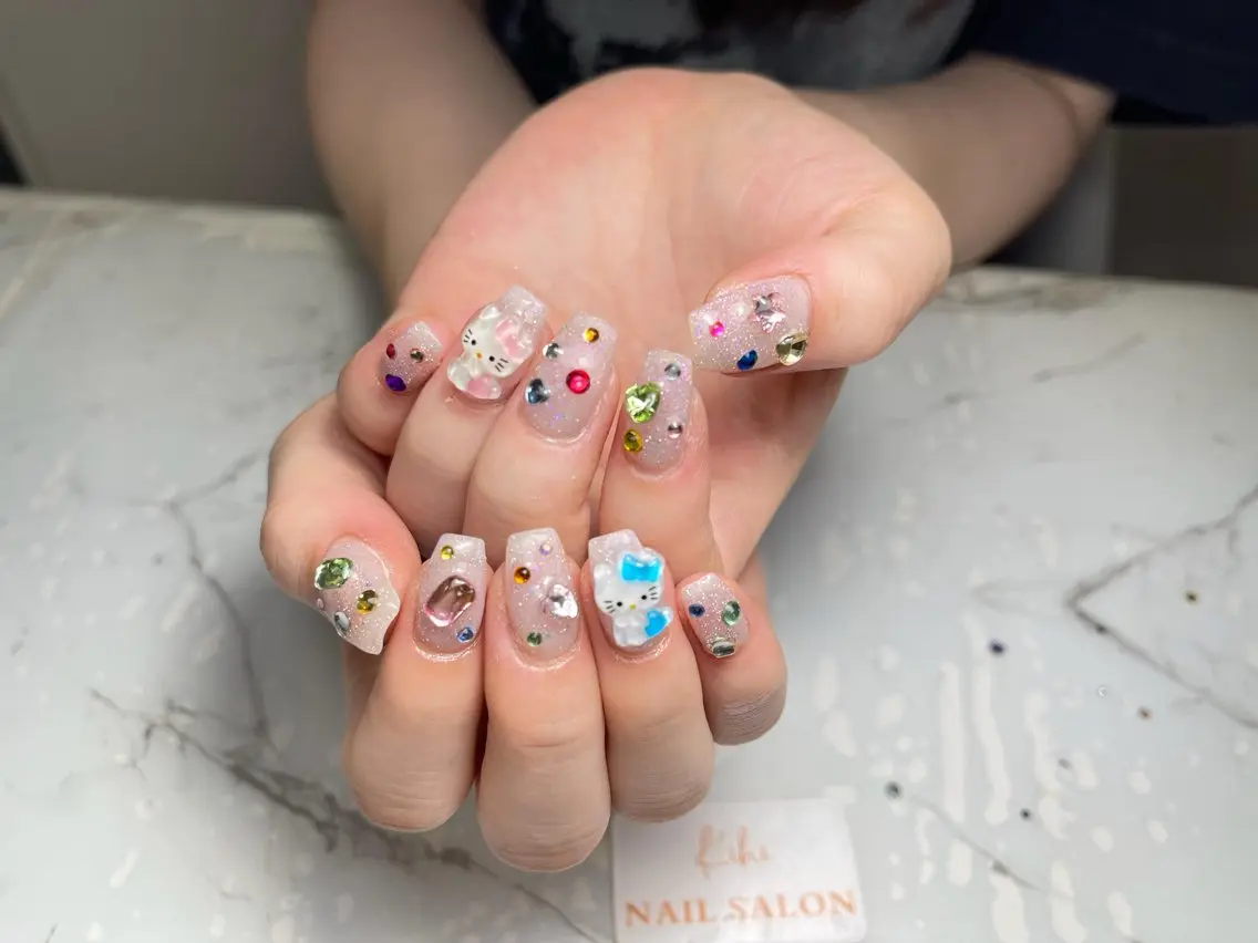 hand💕ワンカラー/ラングラデーションパーツ付け放題60分の写真