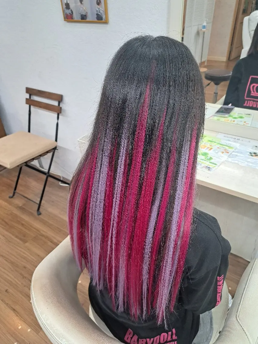ロング カラー エクステ ヘアカラー トリートメント エクステ GLOSS心斎橋🌹 はるなのヘアスタイル