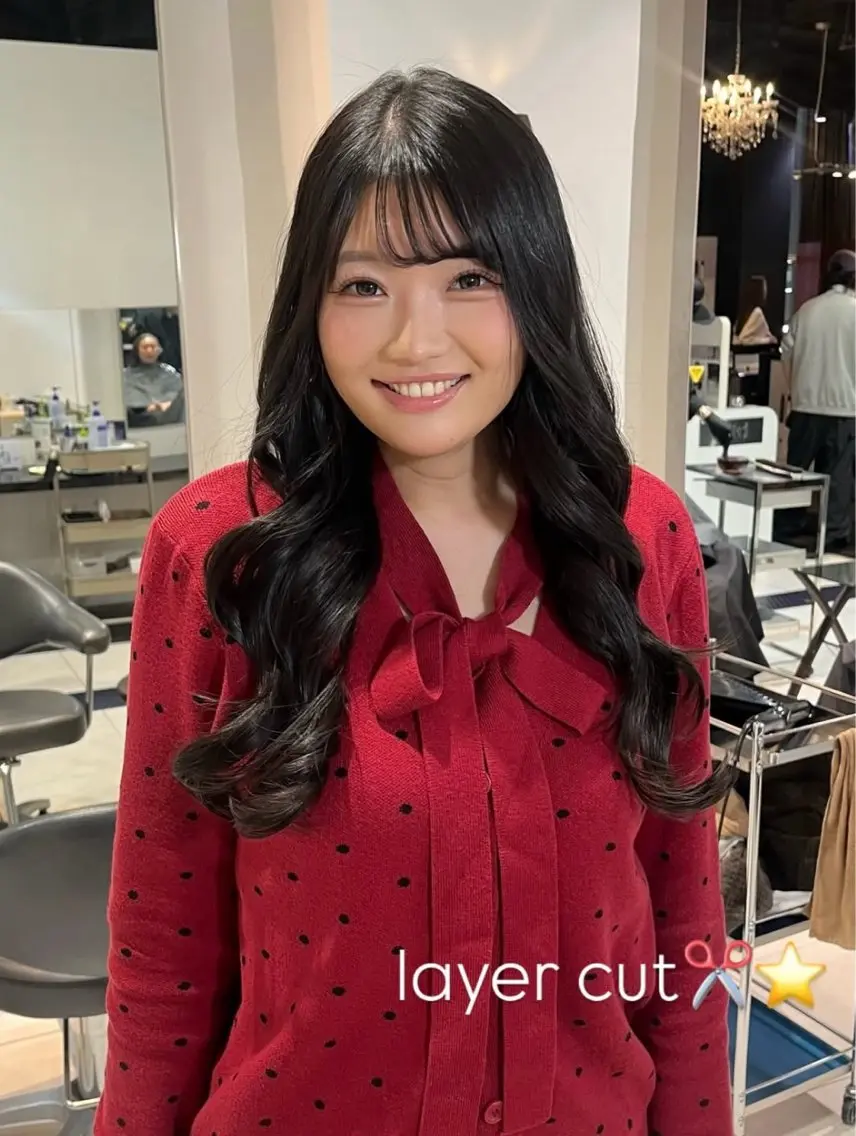 ロング レイヤーカット トリートメント カット トリートメント trico心斎橋 ナツミのヘアスタイル