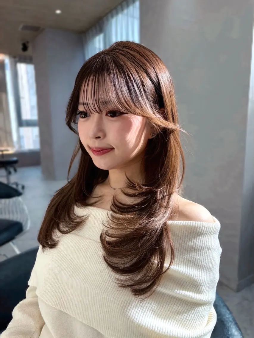 セミロング カット ヘアカラー トリートメント 木串 楽人のヘアスタイル