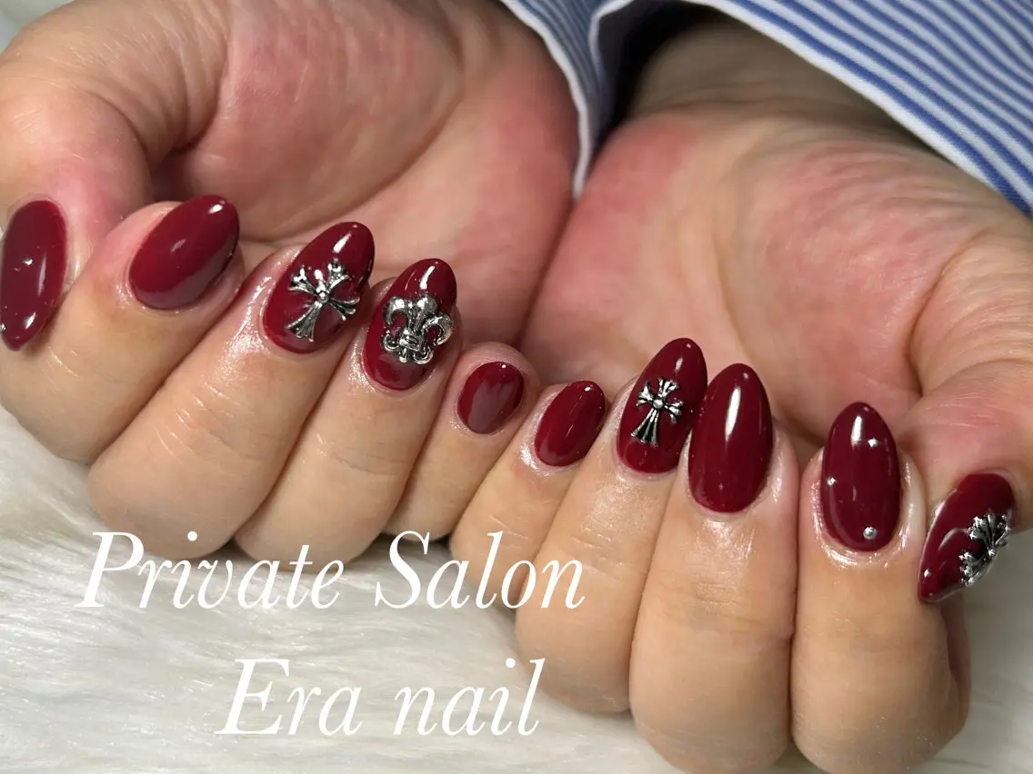 ネイル ボルドー ワンカラーネイル ハンドネイル Era nailのネイルデザイン